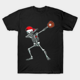 Dabbing Skeleton Baseball Dab Hip Hop Skull T-Shirt